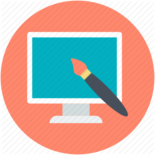 Computer Graphics, Screen Paintbrush, Web Design, Web Designing Icon