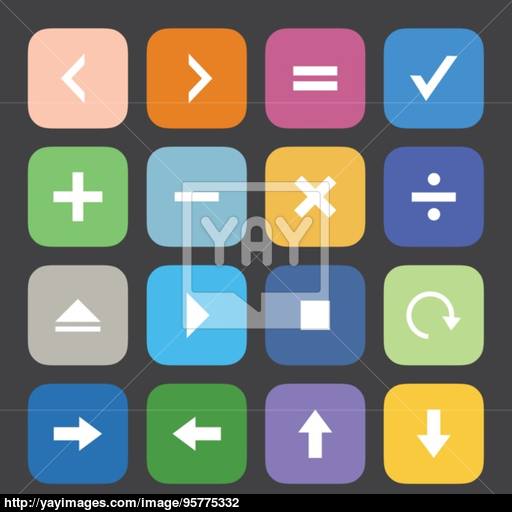 Flat Color Style Calculator And Computer Icons Vector Set Vector