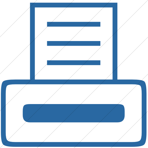Simple Blue Classica Computer Printer Icon