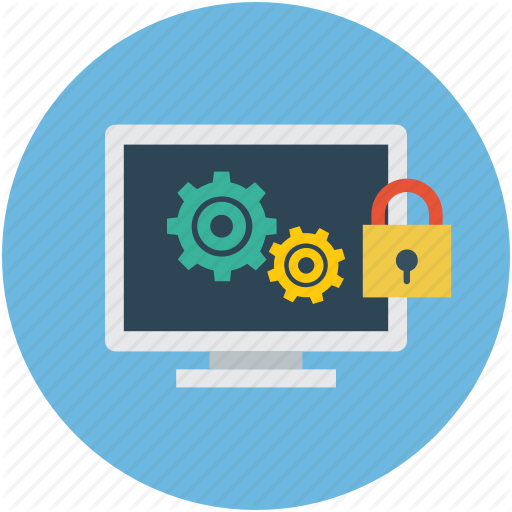 Computer Gears With Lock, Computer Settings Safety, Digital