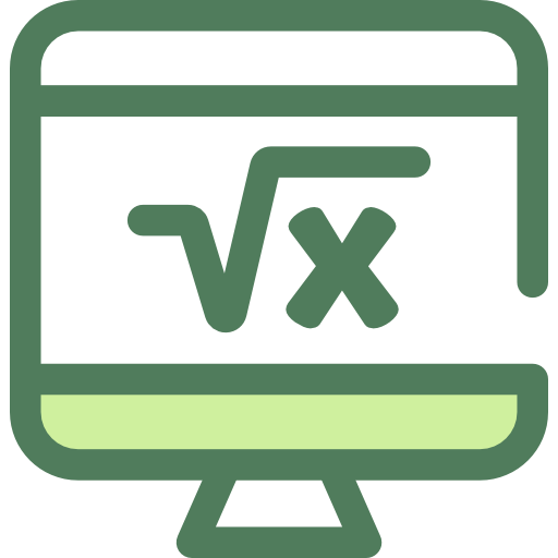 Maths, Computer, Monitor Icon