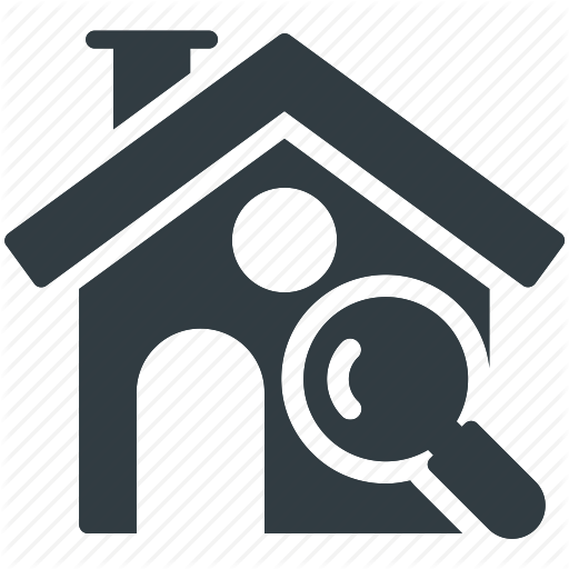 Gps, House Search, Magnifying Glass, Real Estate, Rental Concept Icon