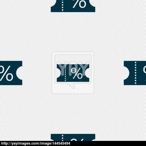 Ticket Discount Icon Sign Seamless Abstract Background
