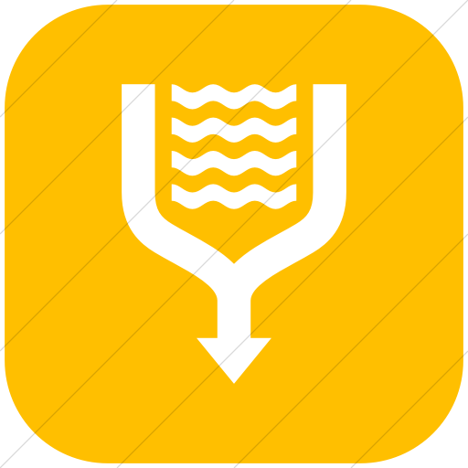 Flat Rounded Square White On Yellow Iconathon River