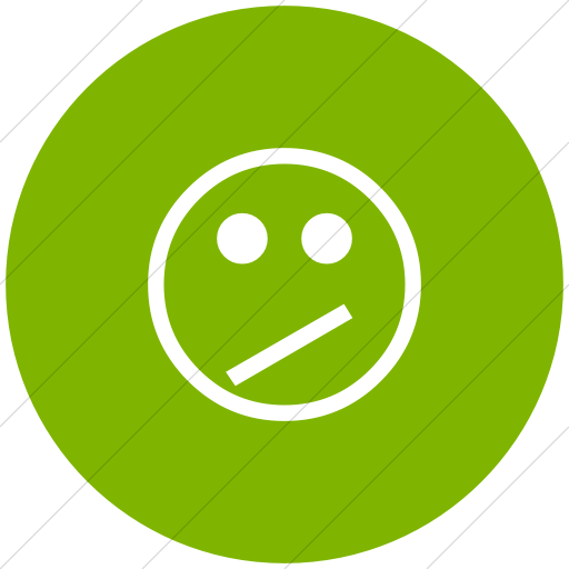 Flat Circle White On Green Classic Emoticons Confused