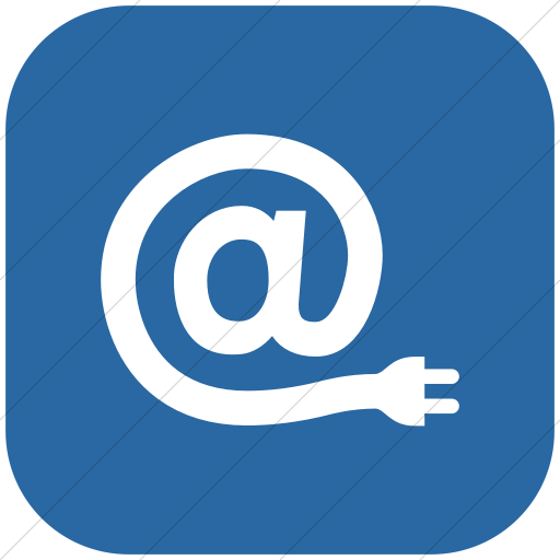 Flat Rounded Square White On Blue Iconathon Internet