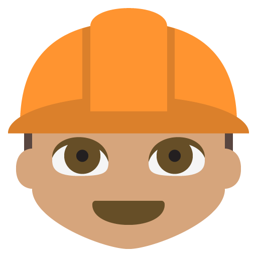 Construction Worker Medium Skin Tone Emoji Emoticon Vector Icon