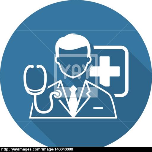 Doctor Consultation Icon Flat Design Vector