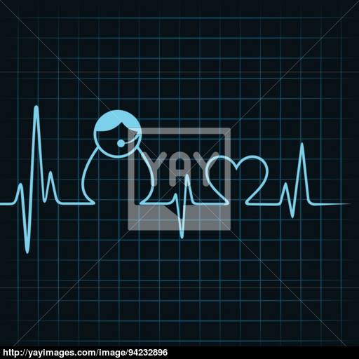 Heartbeat Make A Contact Us Icon And Heart Symbol Stock Vector