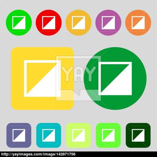 Contrast Icon Sign Colored Buttons Flat Design Vector Vector