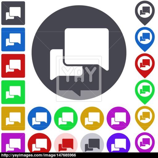 Color Conversation Icon Set Vector