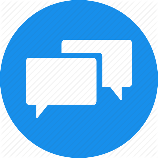 Advice, Blue, Chat, Circle, Communication, Conversation Icon