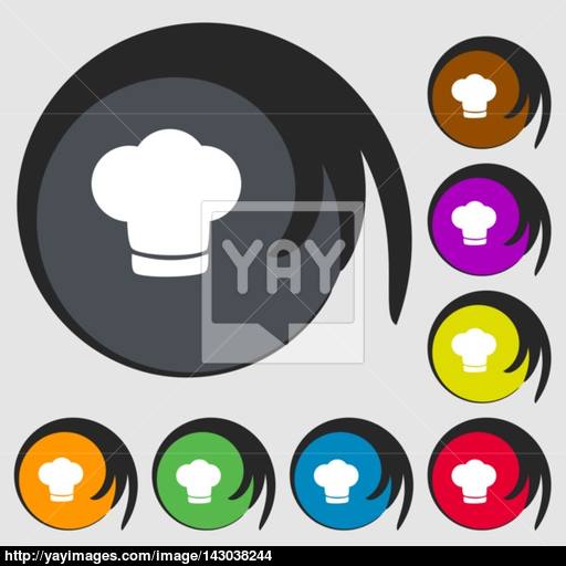 Chef Hat Sign Icon Cooking Symbol Cooks Hat Symbols On Eight
