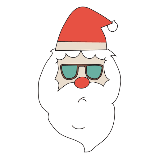 Santa Head Sunglasses Cartoon Icon