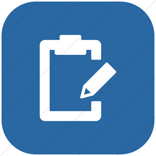 Flat Rounded Square White On Blue Foundation