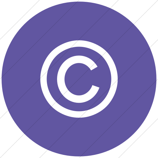 Flat Circle White On Purple Classica Copyright Icon