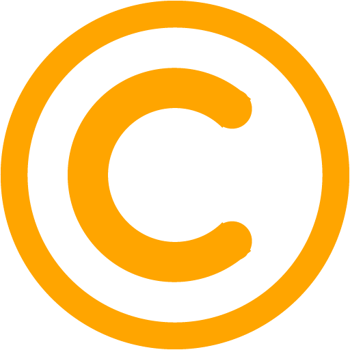 Orange Copyright Icon