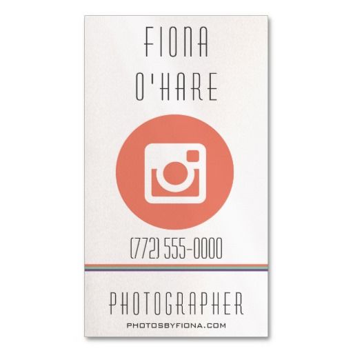 Modern Coral Icon Photographer Business Card Stuff Sold