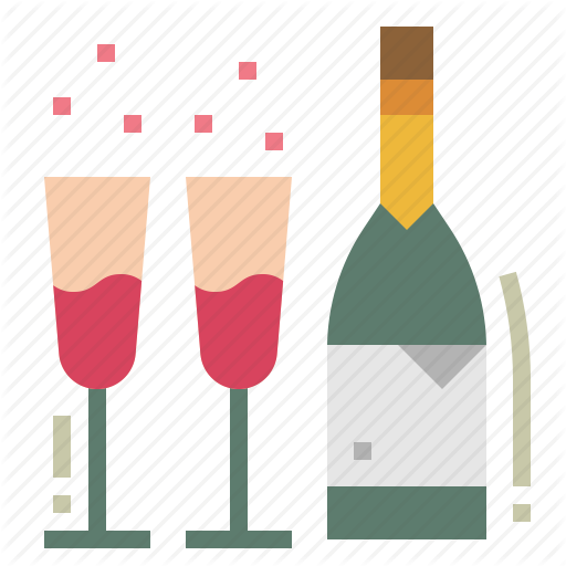 Bottle, Champagne, Cork, Wine Icon