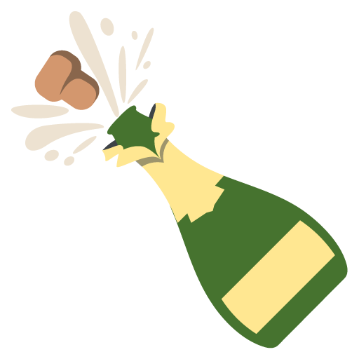Bottle With Popping Cork Emoji Vector Icon Free Download Vector