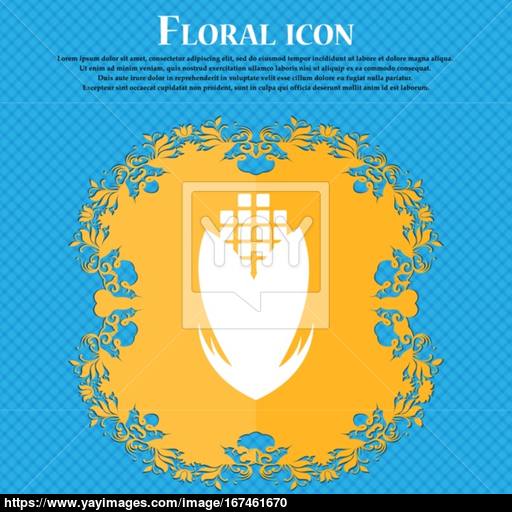 Corn Icon Sign Floral Flat Design On A Blue Abstract Background