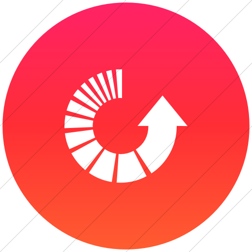 Flat Circle White On Ios Orange Gradient Classic Arrows