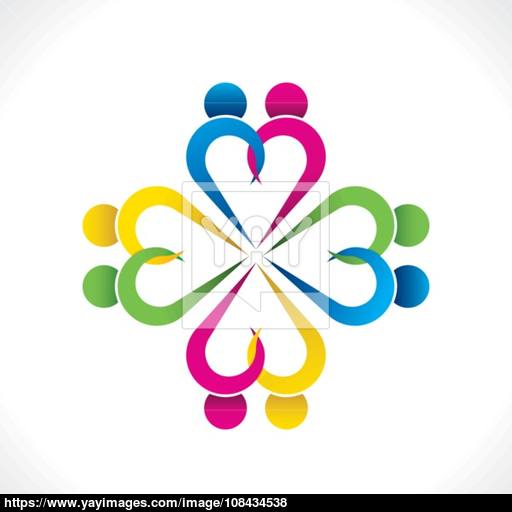 Creative Heart Shape Couple Icon Design Vector