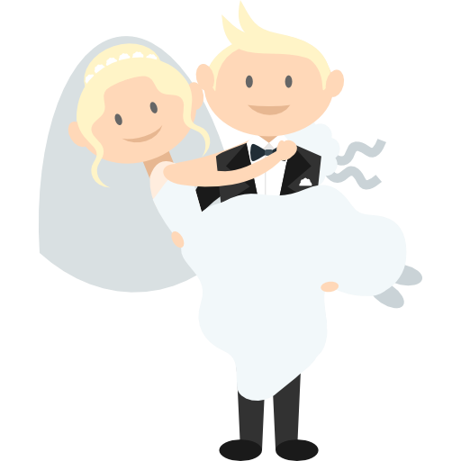 Romantic, Bride, Groom, People, Wedding Couple Icon