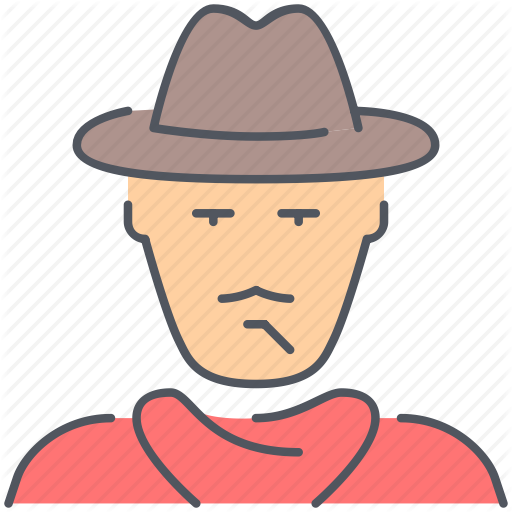 Cowboy, Hat, Killer, Man, Person, Texas, Wild West Icon