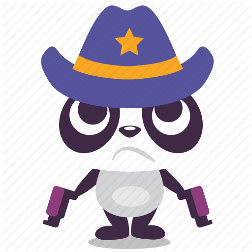 Cowboy, Panda, Revenge, Sheriff, Shot Icon