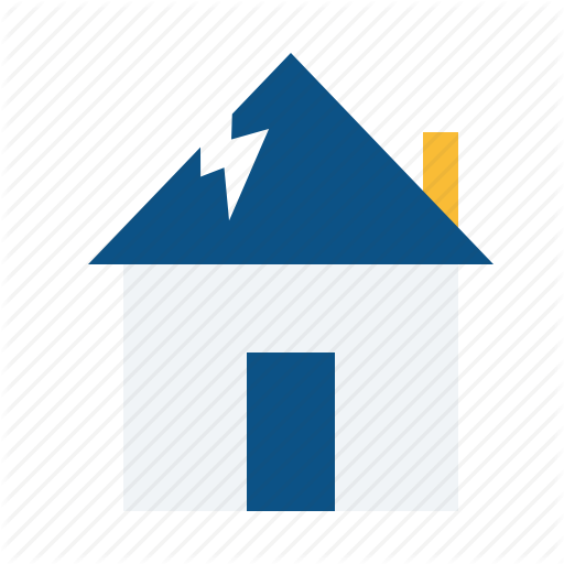 Crack, Home, House, Low, Quality, Thunder Icon