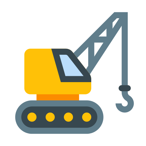Mobile Crane Icon Quot Flat Design Factory And Mobile Crane Icon