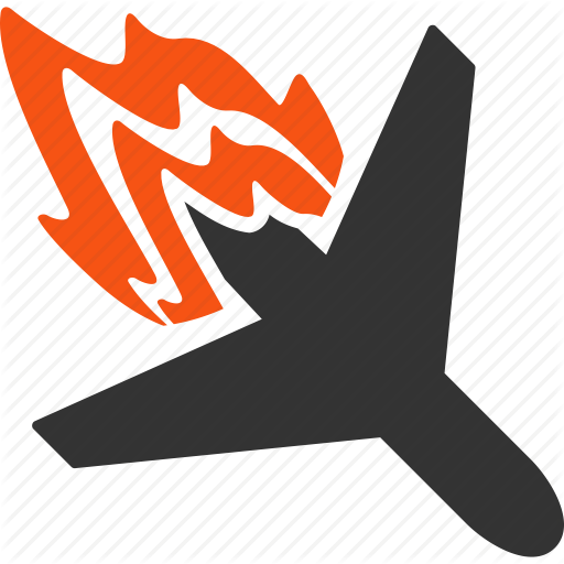 Accident, Air Crash, Aircraft, Airplane, Burn, Fire, Flame Icon