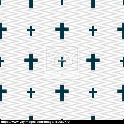 Religious Cross, Christian Icon Sign Seamless Pattern
