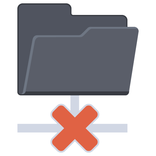 Network Folder Cross Icon Flat Folder Iconset Pelfusion