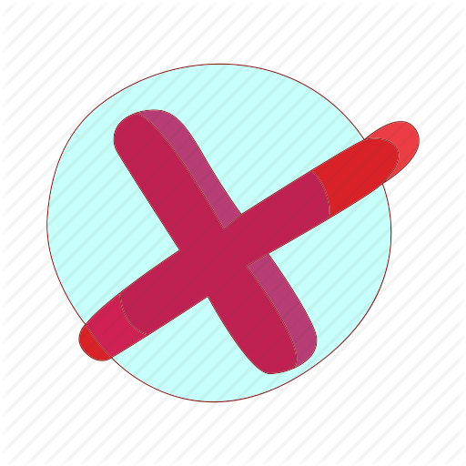 Cartoon, Check, Choice, Cross, Mark, No, Red Icon