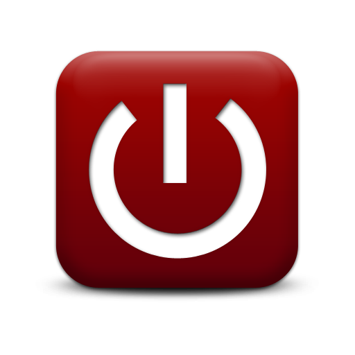 Simple Red Square Icon Symbols Shapes Power Button