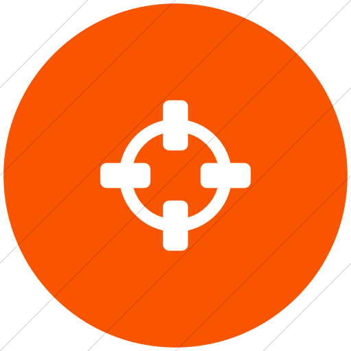 Flat Circle White On Orange Bootstrap Font Awesome