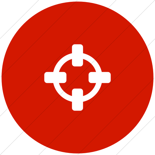 Flat Circle White On Red Bootstrap Font Awesome