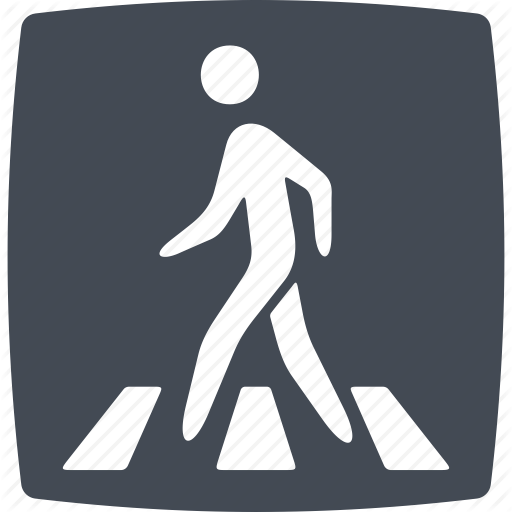 City, Crosswalk, Pedestrian, Zebra Icon