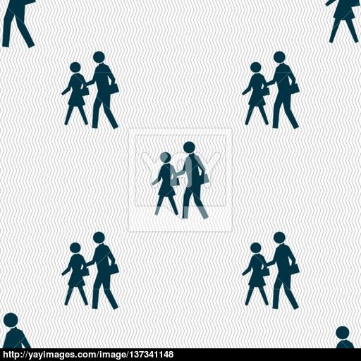 Crosswalk Icon Sign Seamless Pattern With Geometric Texture
