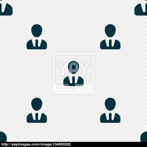 Male Silhouette Icon Sign Seamless Pattern With Geometric Texture
