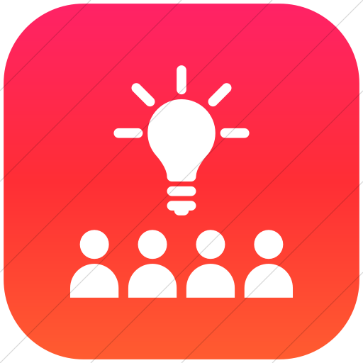 Flat Rounded Square White On Ios Orange Gradient