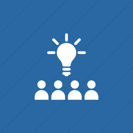 Flat Square White On Blue Iconathon Crowdsourcing Icon