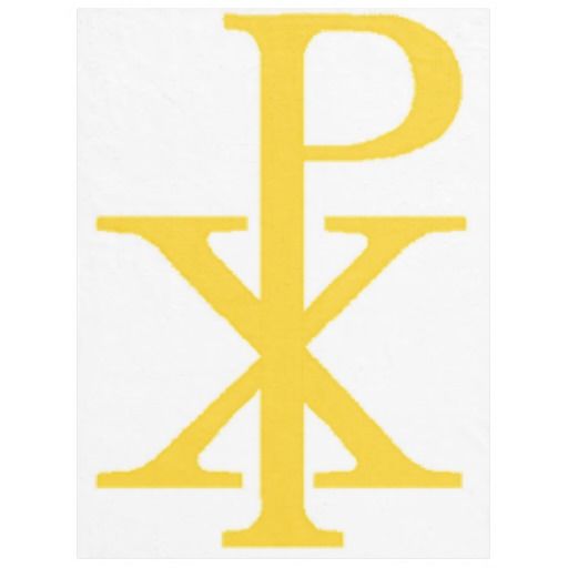 Chi Rho Crucifix Choose Your Own Back Gnd Color Little Flowers