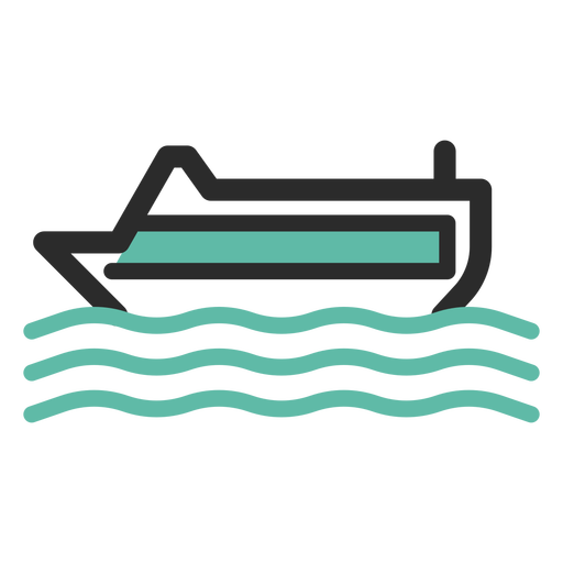 Cruise Ship Colored Stroke Icon