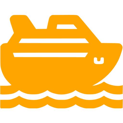 Orange Cruise Ship Icon