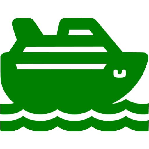 Green Cruise Ship Icon