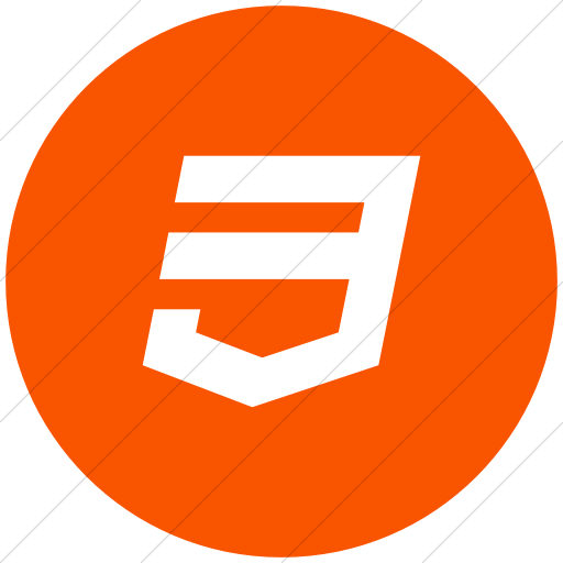 Flat Circle White On Orange Bootstrap Font Awesome