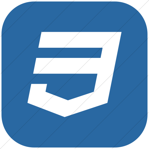 Flat Rounded Square White On Blue Bootstrap Font